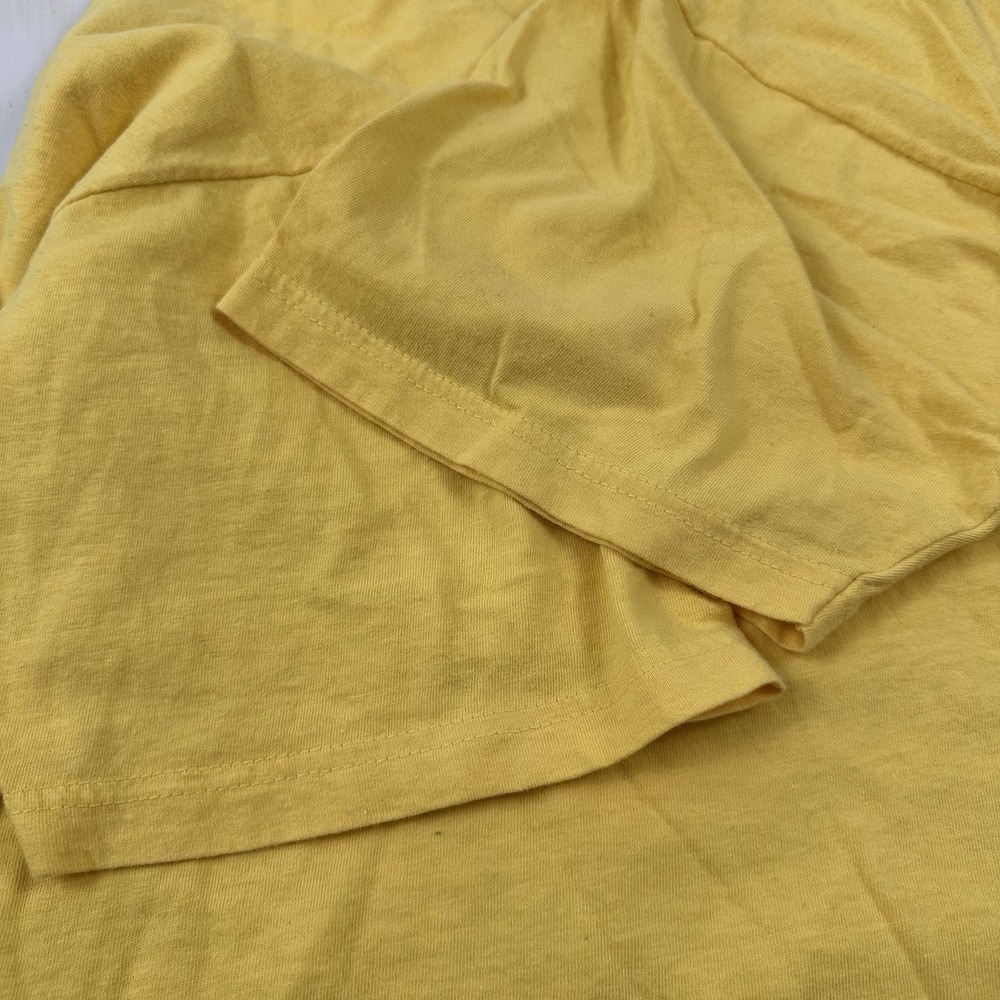 Rare VTG 80s Generra Boxy Crop Fit T Shirt Men Medium Hypercolor Yellow Spellout - Picture 10 of 11